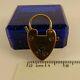 Vintage Large 9ct Rose Gold Heart Padlock For Charm Bracelet Hm 1905 2.7cm 4gr