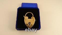 Vintage Large 9ct ROSE Gold Heart PADLOCK for Charm Bracelet Hm 1905 2.7cm 4gr