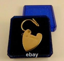 Vintage Large 9ct ROSE Gold Heart PADLOCK for Charm Bracelet Hm 1905 2.7cm 4gr