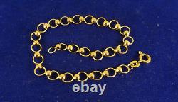 Vintage Lightweight 7.5 9ct Gold CIRCLES BRACELET 3.9gr Hm 1990 6mm wide 122c