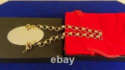 Vintage Lightweight 7.5 9ct Gold CIRCLES BRACELET 3.9gr Hm 1990 6mm wide 122c