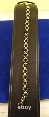 Vintage Lightweight 7.5 9ct Gold CIRCLES BRACELET 3.9gr Hm 1990 6mm wide 122c