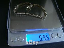 Vintage Natural 1ct Diamond & Solid 9ct Gold Line Bracelet 7 1/4 Ins