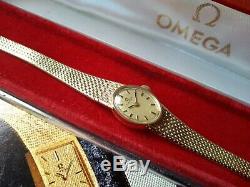 Vintage Omega Oval Bracelet 9ct Gold Ladies Watch Elegant Cocktail Party 50th