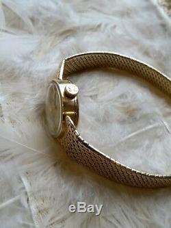 Vintage Omega Oval Bracelet 9ct Gold Ladies Watch Elegant Cocktail Party 50th