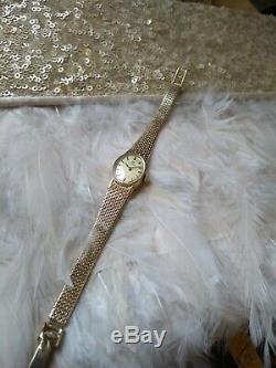 Vintage Omega Oval Bracelet 9ct Gold Ladies Watch Elegant Cocktail Party 50th