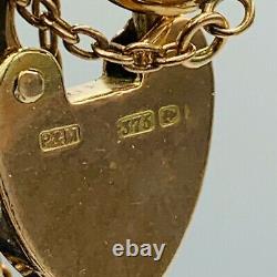 Vintage Rose Gold Alternating Engraved Plain Curb Link Charm Bracelet L336