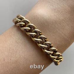 Vintage Rose Gold Curb Bracelet Heart Lock Safety Chain 9ct 9k Gold 7.5 20.2g