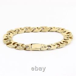 Vintage Solid 9Ct Gold 30g Anchor / Mariner Link Bracelet 8 1/2'