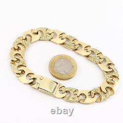 Vintage Solid 9Ct Gold 30g Anchor / Mariner Link Bracelet 8 1/2'