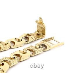 Vintage Solid 9Ct Gold 30g Anchor / Mariner Link Bracelet 8 1/2'