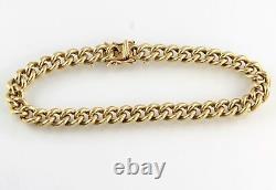 Vintage Solid 9Ct Gold Curb Link Bracelet With Snap Clasp, 34.3g