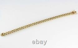 Vintage Solid 9Ct Gold Curb Link Bracelet With Snap Clasp, 34.3g