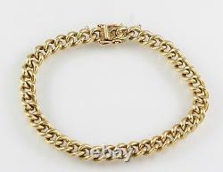 Vintage Solid 9Ct Gold Curb Link Bracelet With Snap Clasp, 34.3g