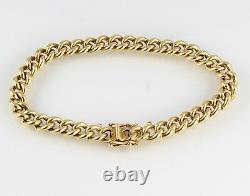 Vintage Solid 9Ct Gold Curb Link Bracelet With Snap Clasp, 34.3g