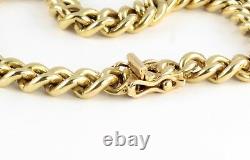 Vintage Solid 9Ct Gold Curb Link Bracelet With Snap Clasp, 34.3g