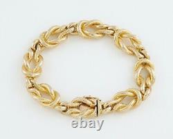 Vintage Solid 9Ct Gold Reef Knot / Nautical Link Bracelet