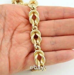 Vintage Solid 9Ct Gold Reef Knot / Nautical Link Bracelet