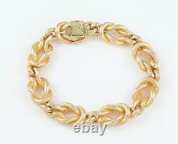 Vintage Solid 9Ct Gold Reef Knot / Nautical Link Bracelet