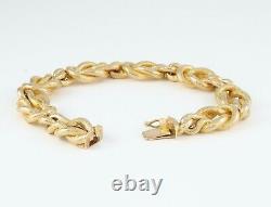 Vintage Solid 9Ct Gold Reef Knot / Nautical Link Bracelet
