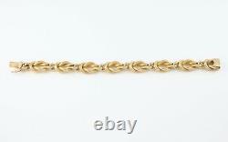 Vintage Solid 9Ct Gold Reef Knot / Nautical Link Bracelet