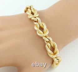 Vintage Solid 9Ct Gold Reef Knot / Nautical Link Bracelet