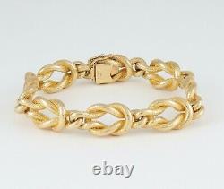 Vintage Solid 9Ct Gold Reef Knot / Nautical Link Bracelet