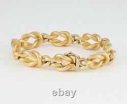 Vintage Solid 9Ct Gold Reef Knot / Nautical Link Bracelet