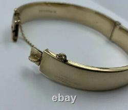 Vintage Solid 9ct Gold Engraved Bangle Full Hallmarks Birmingham