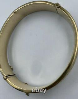 Vintage Solid 9ct Gold Engraved Bangle Full Hallmarks Birmingham