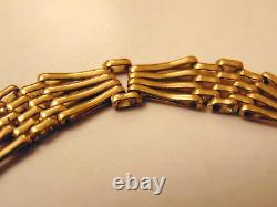 Vintage Solid 9ct Gold Fancy Bar Link Gate Bracelet Hallmarked 7.5 9mm 8.1g
