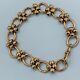 Vintage Solid 9ct Gold Large Oval Hoop And Rollerball Chain Link Bracelet #539