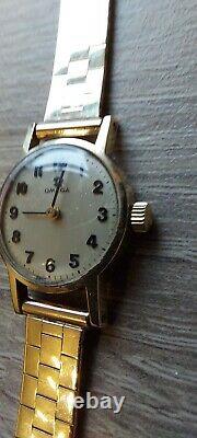 Vintage Solid Heavy 9 Ct Gold Omega Ladies Watch Including Origional Box
