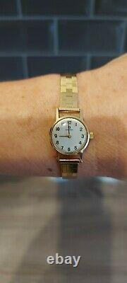 Vintage Solid Heavy 9 Ct Gold Omega Ladies Watch Including Origional Box