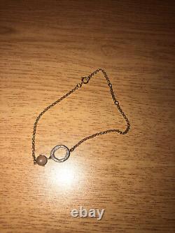 Vintage Tested as 9ct Gold Belcher Link Bracelet with Diamonds & Moonstone