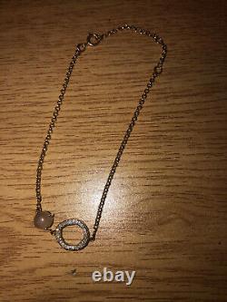 Vintage Tested as 9ct Gold Belcher Link Bracelet with Diamonds & Moonstone