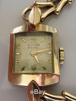Vintage Tudor Royal Ladies 9ct Gold Manual Bracelet Watch (With Tudor Box)
