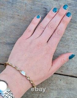 Vintage Unoaerre Italy Hallmarked Solid 9ct 9k Gold Rope Twist Bangle Bracelet