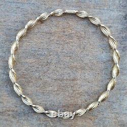 Vintage Unoaerre Italy Hallmarked Solid 9ct 9k Gold Rope Twist Bangle Bracelet