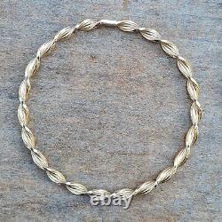 Vintage Unoaerre Italy Hallmarked Solid 9ct 9k Gold Rope Twist Bangle Bracelet