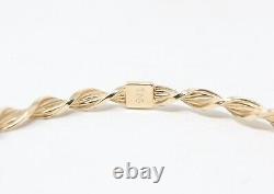 Vintage Unoaerre Italy Hallmarked Solid 9ct 9k Gold Rope Twist Bangle Bracelet