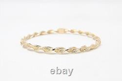 Vintage Unoaerre Italy Hallmarked Solid 9ct 9k Gold Rope Twist Bangle Bracelet