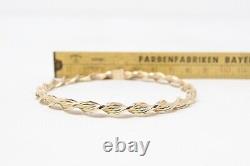 Vintage Unoaerre Italy Hallmarked Solid 9ct 9k Gold Rope Twist Bangle Bracelet