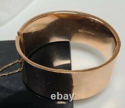 Vintage Victorian 100% 9ct Rose Gold Wide Plain Bangle 35 Grams Repair or Scrap