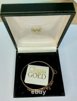 Vintage Welsh Clogau 9ct Yellow and Rose gold Bee and Honeycomb bangle in box