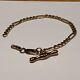 Vintage Broken 9ct Gold Figaro Chain Bracelet With T Bar And Lobster Clasp 7.5 I
