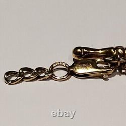 Vintage broken 9ct Gold Figaro chain bracelet with T bar and lobster clasp 7.5 i