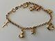 Vintage Solid 9ct Gold Charm Bracelet With 8 Charms Hallmarked 9kt