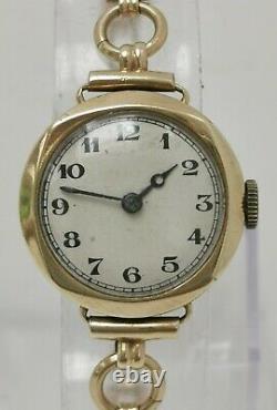 Vtg 1937 Rolex Cal 59 Solid 9ct Gold 15 Jewels Ladies Watch on 9k Bracelet 16g