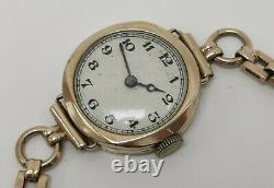 Vtg 1937 Rolex Cal 59 Solid 9ct Gold 15 Jewels Ladies Watch on 9k Bracelet 16g